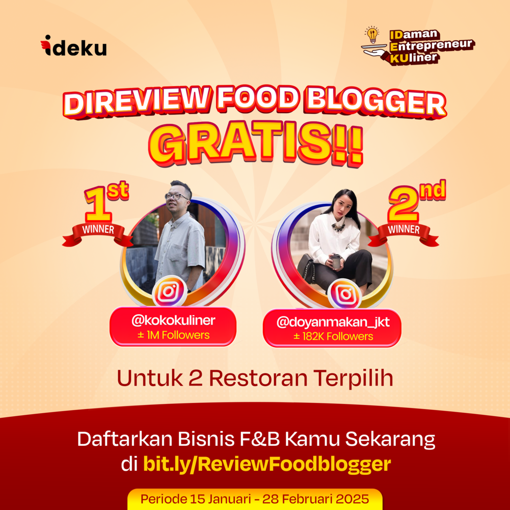 IDEKU bersama Food Blogger mencari pebisnis kuliner yang ingin direview langsung!