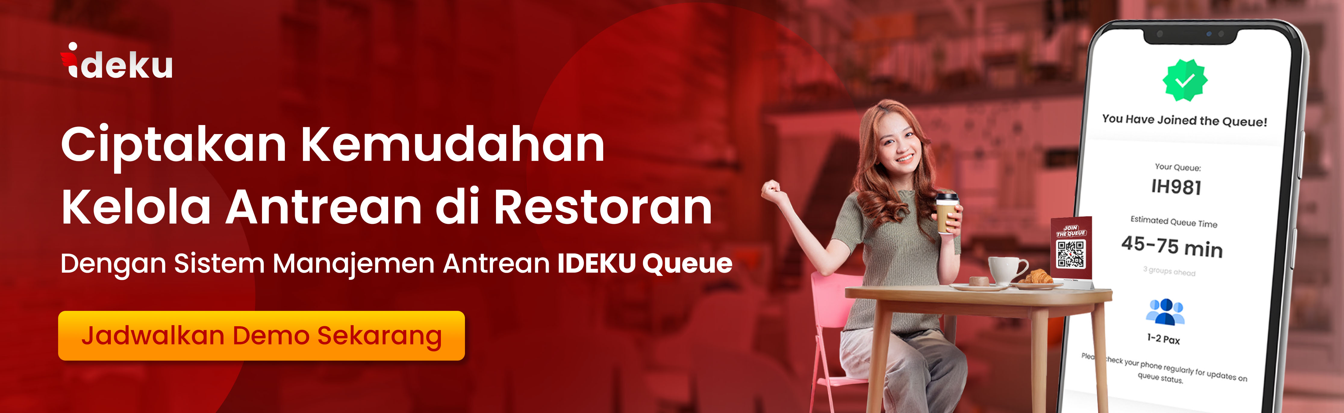 Kemudahan aplikasi antrean restoran dengan IDEKU Queue