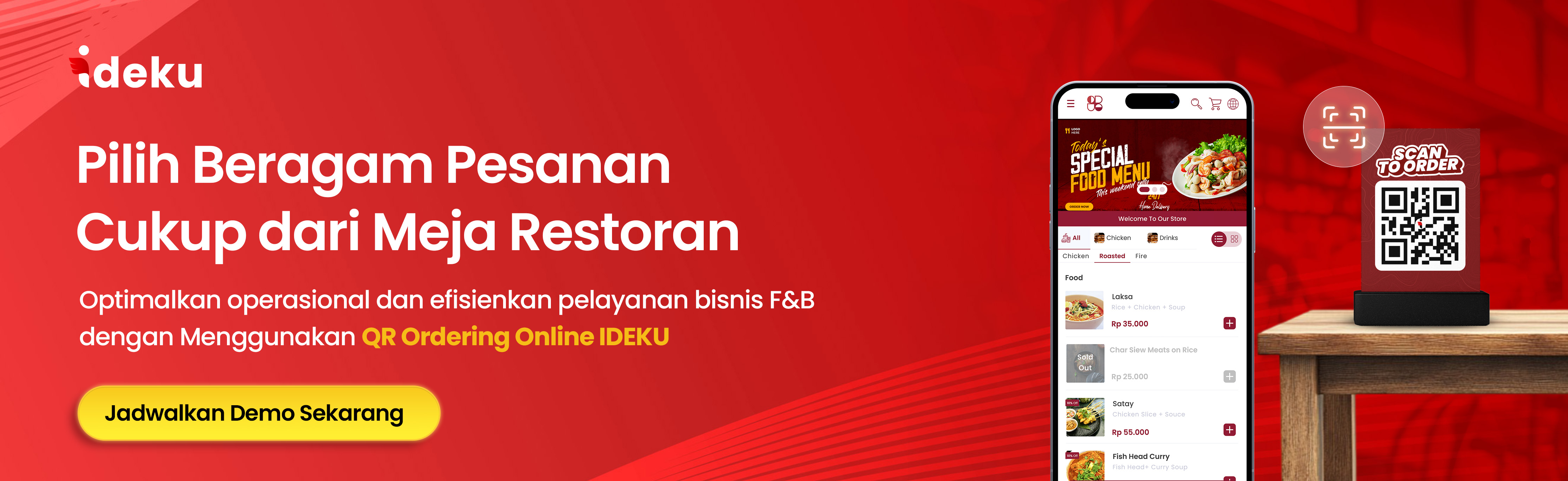 Pilih Pesanan Sesuai Kebutuhan Pelanggan dengan QR Order Online IDEKU