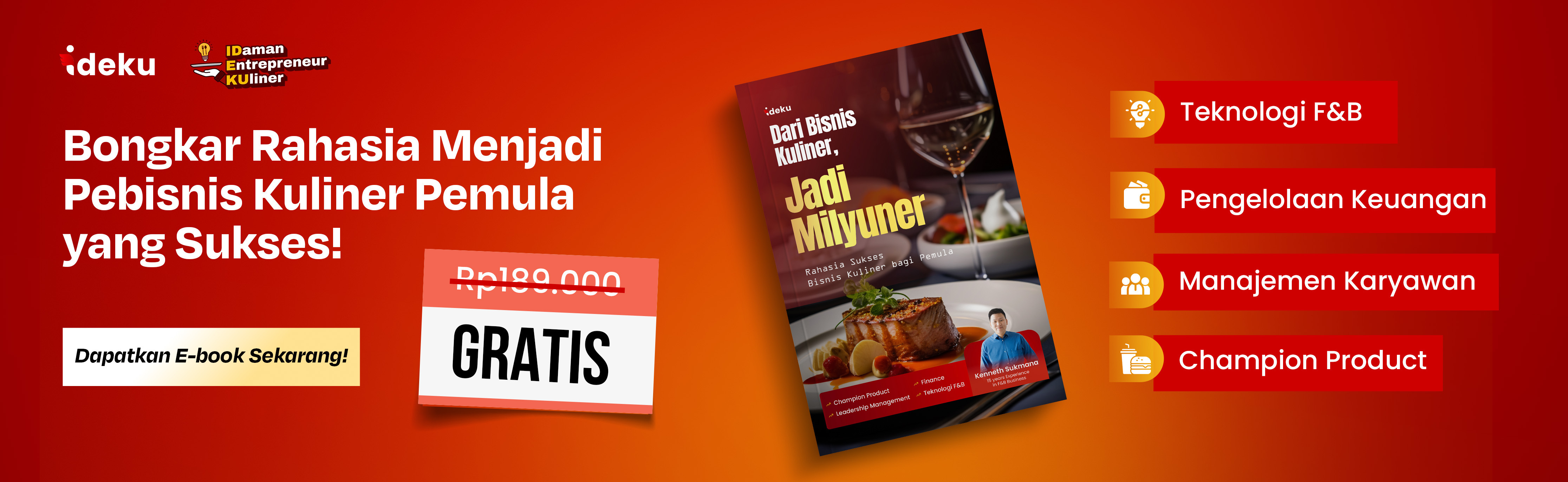 Bongkar rahasia suskes bisnis kuliner dengan IDEKU E-book